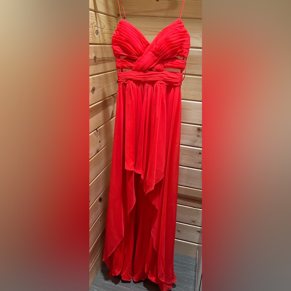 Deb high-low pink prom dress